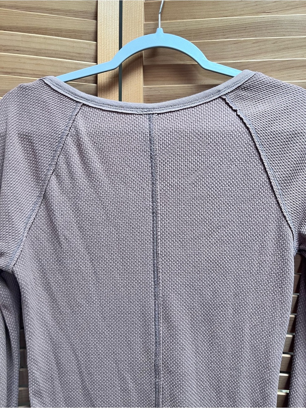 Free People Taupe Henley Top with Crochet Cuff - Picture 11 of 12